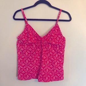 Land’s End Tankini Top pink print size 12
